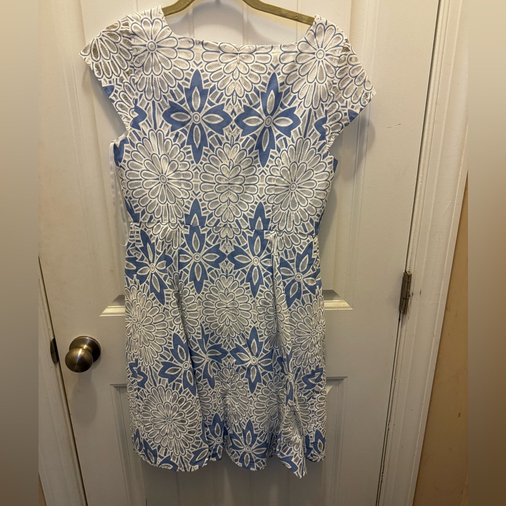 Light blue and white social occasion dress. Excellent worn condition